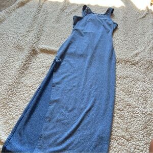 SHEIN Blue Maxi Side Slit  Dress